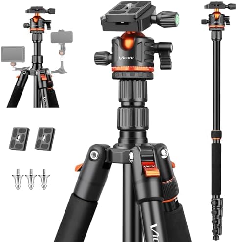 SMALLRIG CT150 Kit Treppiede Video Da Viaggio, Treppiede Monopiede Per Videocamera Da 61,8'' Con Testa Video Pan Tilt, Rotazione A 360&deg; E Inclinazione A 90&deg;/-70&deg;, Carico Massimo 3 Kg/6,6 Libbre - 4937