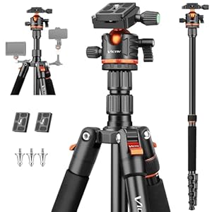 Victiv 200cm Trepied Appareil Photo, Trépied de Voyage Portable & Stable, Trépieds Caméra Aluminium avec 360° Rotule Ball & Monopode Amovible pour Canon Nikon Sony DSLR, Tripod pour iPhone Smartphone