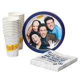 Silver Buffalo Seinfeld TV Series 60 Pack Partyware Disposable Paper Plates, Napkins, and Cups