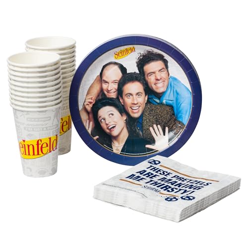Silver Buffalo Seinfeld TV Series 60 Pack Partyware Disposable Paper Plates, Napkins, and Cups by Silver Buffalo - Used condition - US$11.64