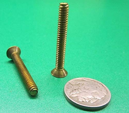 Brass Flat Head Phillips Machine Screws, FT, 10-24 Thread Size x 1-1/2" Length, 25 Pcs