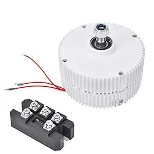 Electric Motor Generator, 3-Phase Alternator Permanent Magnet Electric Motor Generator DIY Synchronous Generator for Wind Turbine, NE-300(12V Motor + Rectifier)'$