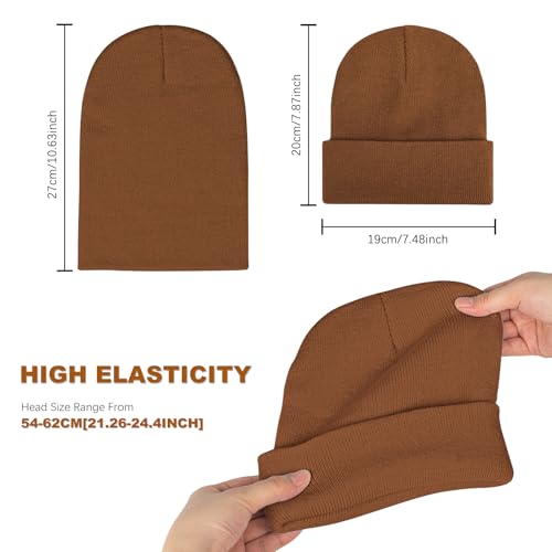 Image of Rosoz Unisex Beanie Winter Knitted Skull Cuffed Soft Warm Hat for Men /Women Slouchy Ski Watch Cap