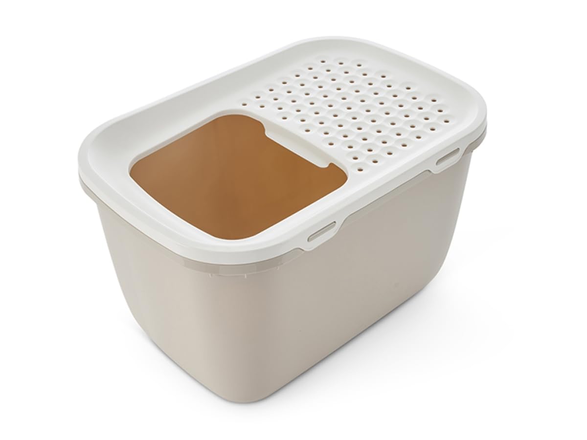 Katzenklo - Hop In Giant Mocha - extra großes Katzenklo - Einstieg von Oben - ideal für große Katzen - 74 x 49,7 x 43 cm