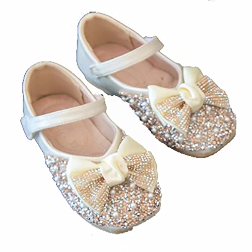 Baby Toddler Sandals Infant Girls Princess Shoes Pearl Glitter Shoes Prewalker Fashion Summer Flat (Grey, 2 Big Kids)