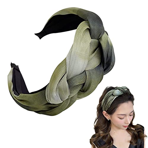 Diadema de terciopelo para mujeres, diademas para mujeres y niñas, diadema para el pelo, bonita diadema trenzada, diadema de spa para lavarse la cara, maquillaje, diadema de belleza a la moda (verde
