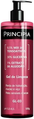 Gel de Limpeza Facial Hidratante Principia 9,5% Tensoativos + 30%...