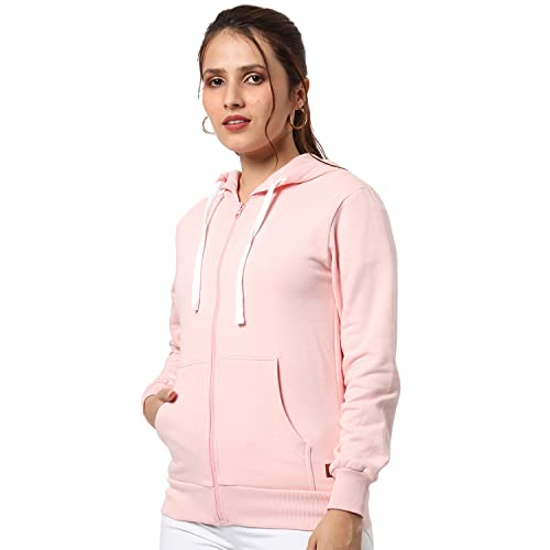 Image of PINACOLADA Women Stylish Zipper Sweatshirt Regular Fit for Casual Wear | Full Sleeves | Cotton | Sweatshirt Crafted with Comfort Fit and High Performance for Everyday Wear