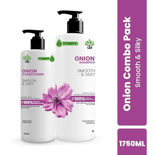 Image of GIR Red Onion Anti Hair Fall Spa Range Hair Care Set: For Smooth and Silky Hair l Onion Shampoo 1L + Onion Conditioner 750 ml