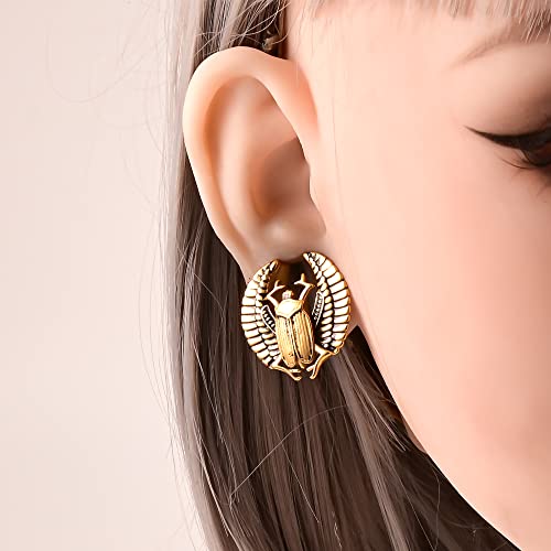 Maxbott 2Pcs 8-25Mm Stainless Steel Retro Saddle Ear Tunnels Plugs Expander Stretchers Gauges Body Piercing Jewelry (8Mm(0G), Gold) #TOP1
