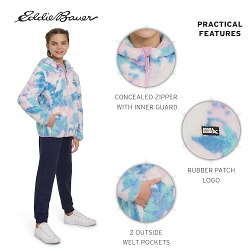 Image of Eddie Bauer Girls' Quest Plush High Pile Faux Sherpa Hooded Jacket