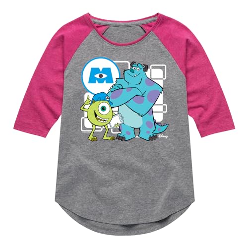 Disney Monsters Inc. - Mike and Sully - Toddler & Youth Girls Raglan Graphic T-Shirt