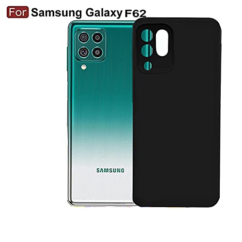 Image of Mobile Back Cover Case for Samsung F62 (Silicone Case|CameraProtection|Black SC1510)