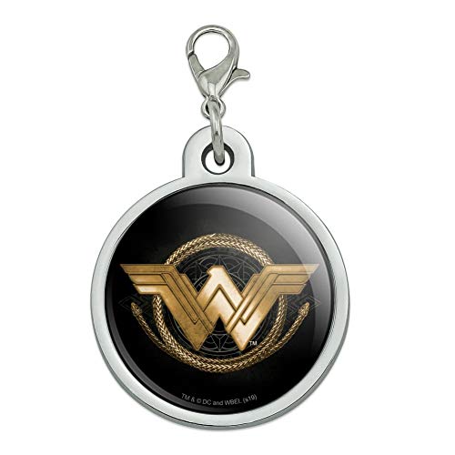 GRAPHICS & MORE Wonder Woman Movie Golden Lasso Logo Chrome Plated Metal Pet Dog Cat ID Tag