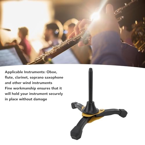 Clarinet Stand, Portable Clarinet Stand Holder Foldable Saxophone Oboe Tripod Support for Soprano Saxophone Wind Instruments - Image 4