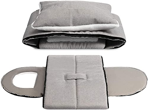 Hollypet Cat Bed Small Dog Bed, 2-in-1 Foldable Linen Pet Beds for Cats and Small Dogs Cat Cave Indoor Outdoor, Grey - Image 3