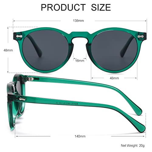 Image of Vintage Polarized Sunglasses for Men Women Round Retro Classic Fashion Eyewear UV400 Protection Sun Glasses