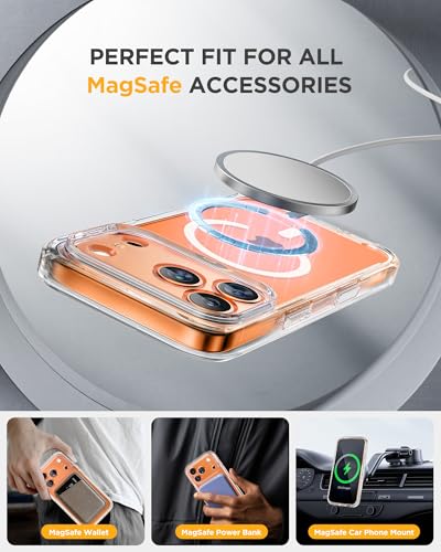 Image of miracase for iPhone 17 Pro Privacy Series Case, Magsafe, Clear | Built-in Privacy Screen Protector | 360 Full Protection | Colored Bezel & Clear Back | Shock-Absorbent | 6,3 Inch
