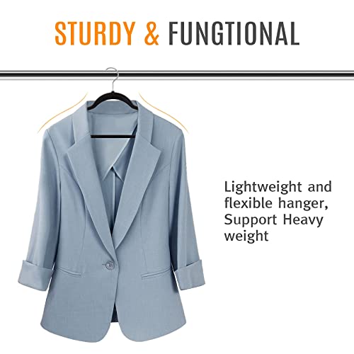 Timmy Thin Plastic Hangers ,Black Clothes Hangers 50 Pack Pants Hangers Chrome Hooks Heavy Duty Hangers, Space Saving Non Felt Adult Slimline Coat Hangers For Closet #TOP5