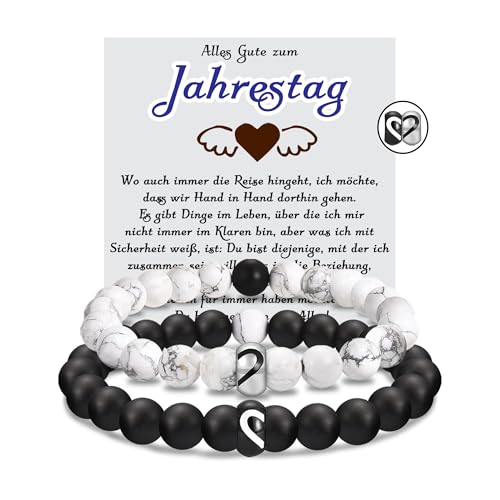 PDTU Jahrestag Geschenk für Beide, Partner Armbänder Ich Liebe Dich Geschenke für Männer, Liebes Geschenk für Frauen, Partner Geschenke für Ihn Sie zum Jahrestag Valentinstag Hochzeitstag Weihnachten