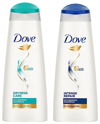 Dove Dryness Care Shampoo, 340ml & Intense Repair Shampoo, 340ml
