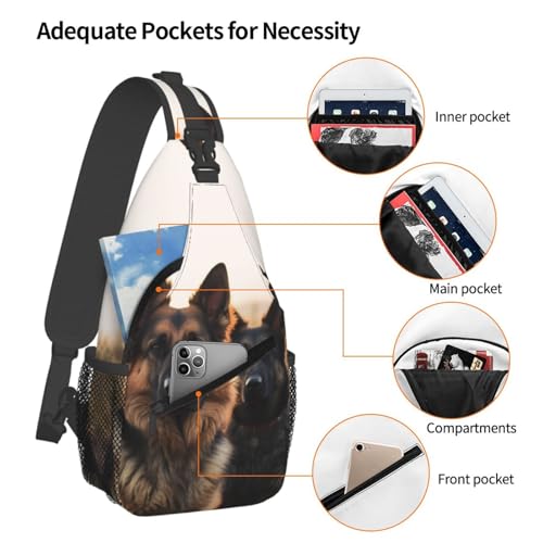 Mochila Sling Crossbody Negro para Senderismo y Uso Diario miniatura 3
