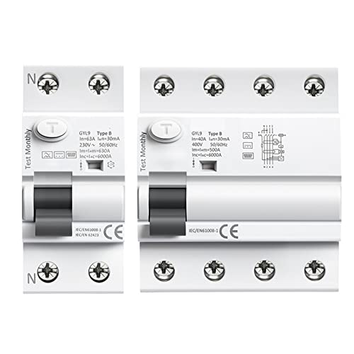 Diferencial Tipo B 4P 40A para puntos de recarga de vehiculo electrico RCD 30mA disyuntor automatico