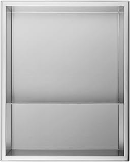 Shower Niche 16’’*20’’, Stainless Steel Insert Storage Shelf, No Tile Needed, Double Shelf, Brushed Nickel