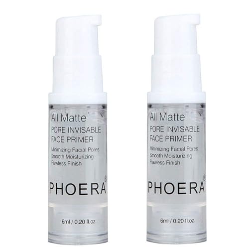 2Pcs Makeup Primer For PHOERA All Matte Oil Free Full Coverage Foundation Base Long Lasting Hydrating Smoothing Moisturizing Makeup Base Matte Face Foundation Primer (#2pcs 6ml)