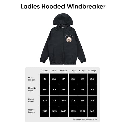 Mickey Mouse Womens Windbreaker Jacket with Hood - Lightweight & Durable Windbreaker Jacket Women Protection and Lightweight Rain Jackets for Women - Packable Ladies Jackets for Outdoors (Medium)