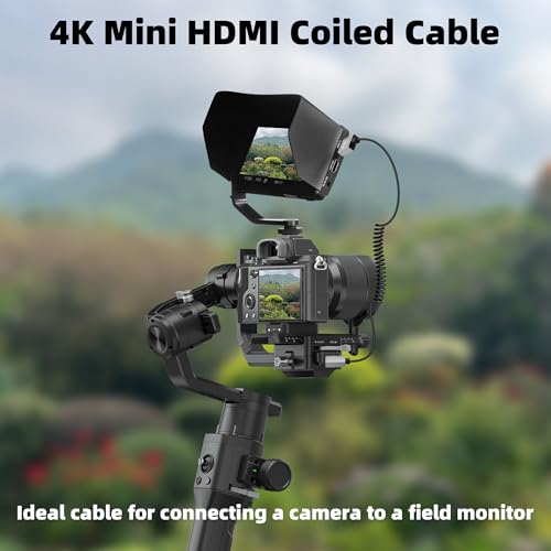RIIEYOCA 4K Mini HDTV to HDTV Short Coiled Cable, 90 Degree Left Angle 18Gbps High Speed HDTV2.0 Supports 4K@60Hz - Image 3