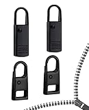 4 Pièces Tirettes de Réparation Fermeture Eclair, Onglets Zip de Rechange,, Attache Fermeture Eclair Universelle, Valise, Sac A Dos, Languette De Réparation Pour Zipper (Noir/2 Tailles)