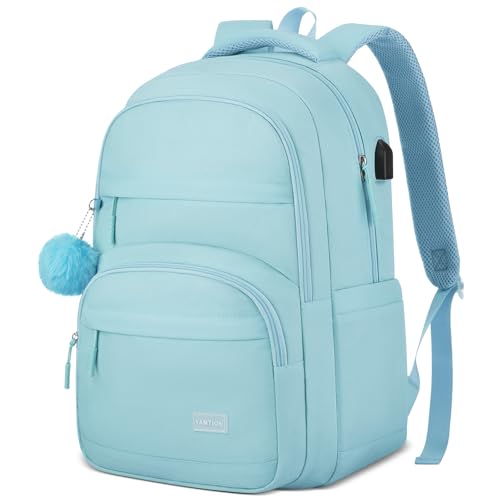 Image of YAMTION School Backpack for Teen Girls & College Students,Large Capacity Laptop Backpack Bookbag for School Travel,Blue