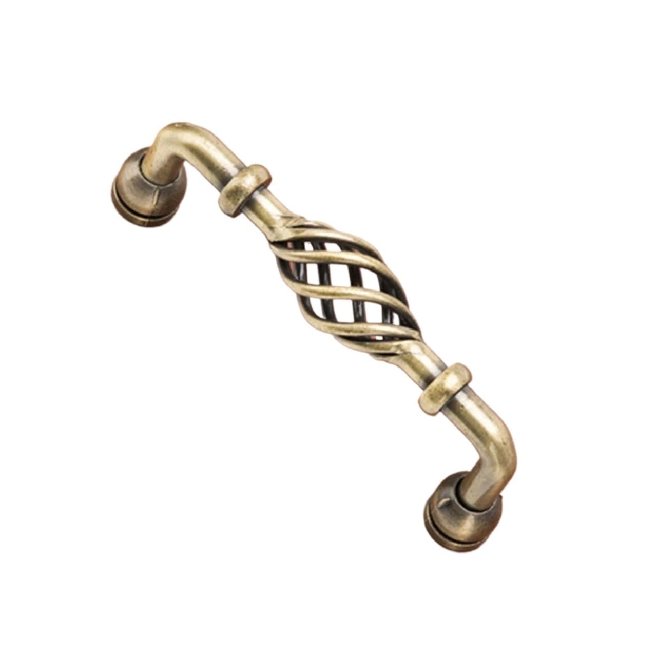 Yonmledo Type7 Bronze 96Mm Brass Vintage Drawer Handles 2Pcs Antique Bronze Cabinet Handles Hollow Out Birdcage Handles Drawer Knobs Wardrobe Door Pullers Furniture Handle With Screws(Type7 Bronze 96Mm)