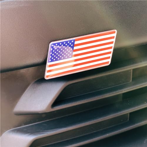 Image of Bittwee American Flag Grille Badge Emblem, 2 Pcs Hood Front Decoration, Grille Tailgate Emblems, Car Truck Grille Badge Sticker, Fit for 4Runner Rav4 and More, Vehicle Exterior Accessories