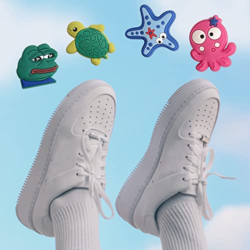 Pounchi Cute Cartoon Shoe Charms Decor 15Pcs (With White Flat Shoe Laces 54" Shoelaces) For Athletic Running Sneakers Shoes Boot Strings Shoe Decoration Accessories Party Supplies Birthday Gifts #TOP4