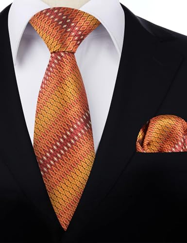 Image of Alizeal Mens 3.15'' Gradient Novelty Pattern Tie Set with Pocket Square Casual Color Tie Set