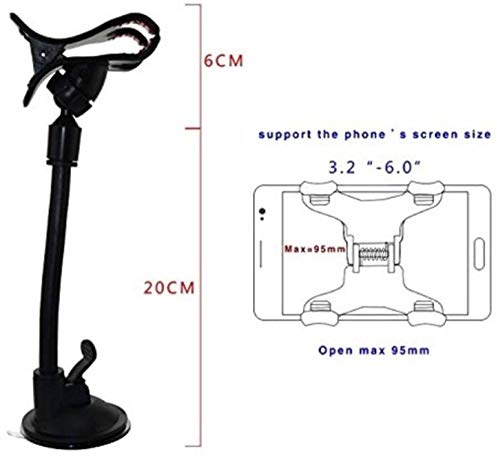 Image of Car /Bike Mobile Soft Tube Holder with Multi Angle 360 Degree Rotating Clip, Window, Windshield, Windscreens, Dashboard for All Smartphones