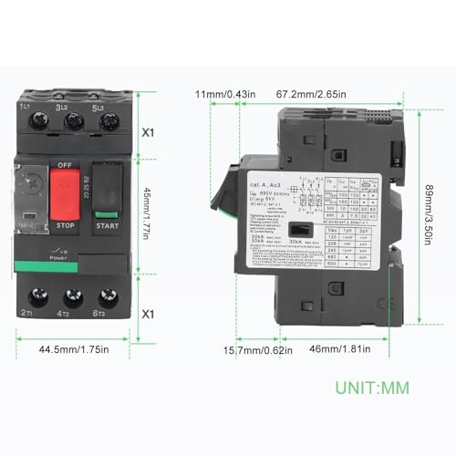 Protector de motor contra sobrecargas 2.5-4A manual AC690V con botón para evitar fallos por capacitancia 6