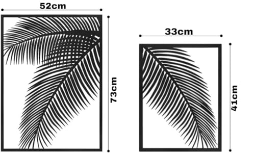 Image of SNS Decor Metal Palm Leaf Set of 2 Wall Art Decorations | Modern Luxury Metal Wall Art Decor, | Perfect 3D Wall Sculpture For Living Room, Drawing Room, Restaurant, Hotel & Office (Design-177)