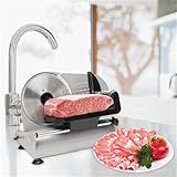 Meat Slicer,150W Electric Deli Food Slicer with Removable 7.5' Stainless Steel Blade, Adjustable Thickness for Home Use, Child Lock Protection,...
