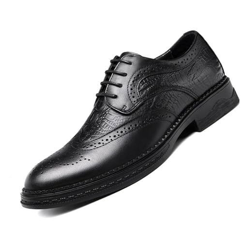 Men’s Classic Dress Oxford Shoes, Platform Round Toe Lace-up Formal Tuxedo Business Shoes