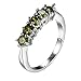 ANAZOZ Anello di Fidanzamento Donna Verde Oliva,FEDI Nuziali Argento Placcato 5 Cerchi in Zirconia Cubica Verde Oliva Misura dell'Anello 17