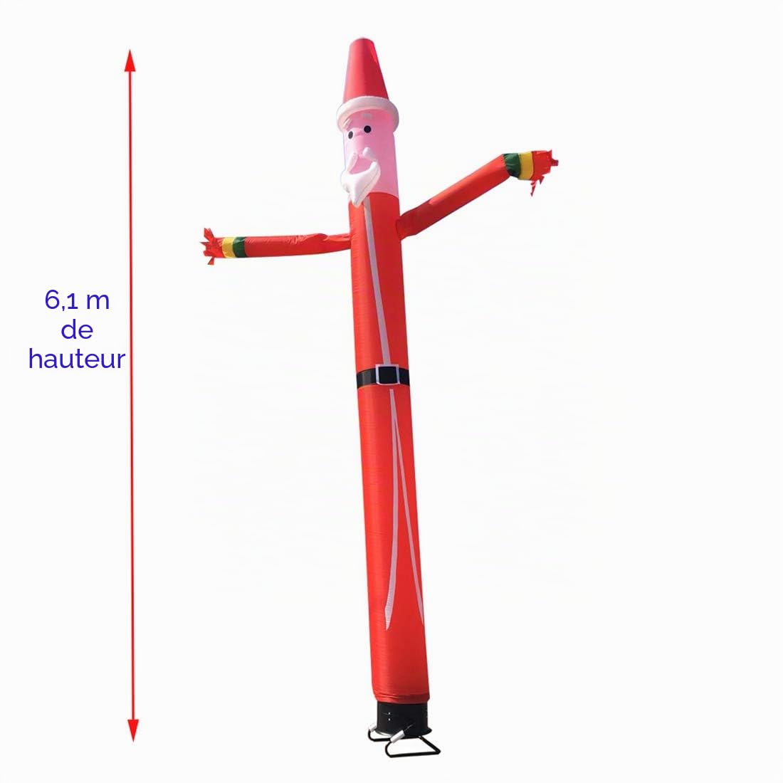 Marionnette gonflable en forme d’homme dans le ciel, danseur amusant et agitant - Bonhomme de neige gonflable pour la publicité de Noël (gonfleur non inclus)