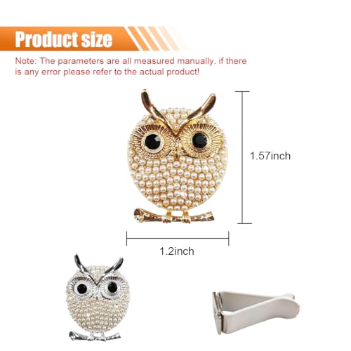 Image of 2PCS Bling Owl Car Dashboard Air Vent Trim Clips, Crystal Rhinestone Car Air Vent Clip, Cute Animal Car Interior Decoration Charm Accessories (Owl)