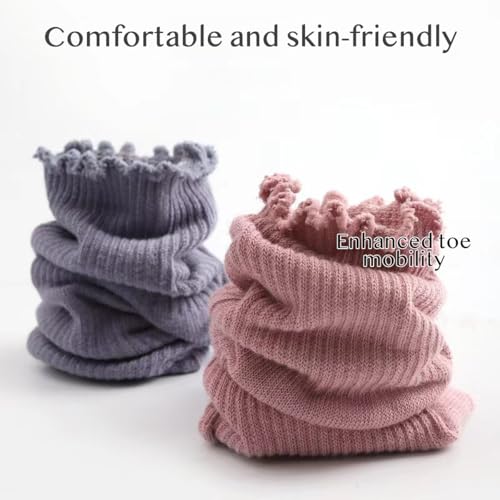 Ruffled Five-Toe Crew Socks Cotton Loose Top Lettuce Edge Hem Fall Winter Spring Moisture-Wicking Japanese Style Comfy4