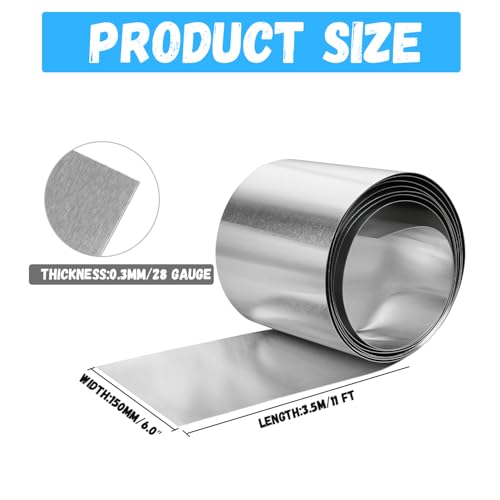 Aluminum Flashing Roll 6 inch×11FT 0.3mm Thickness 28 Gauge Metal for Aluminum Alloy Roof Leak Protection Siding Industry