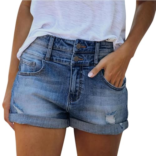 Pantalon décontracté femme taille haute usée style sans effort