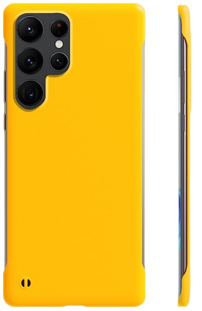 Ultra Thin Heat Dissipation Frameless,Galaxy NoTe20 Phone case for Samsung GalaxyNoTe20ultra, Anti Drop and Anti-Collision Phone case, Men's and Women's Bumper (Yellow+Random(2pcs),Note 20 Ultra)