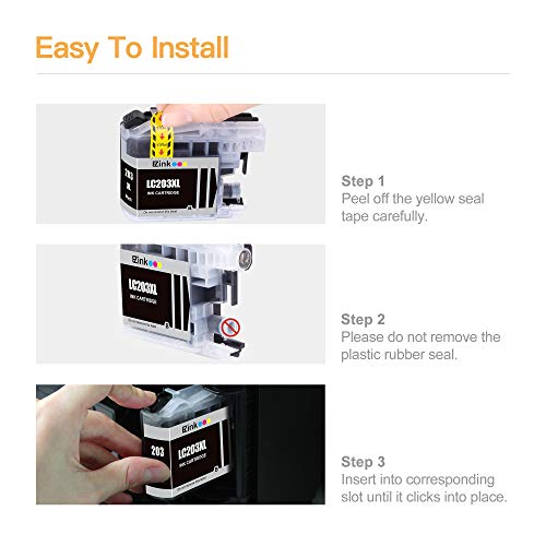 E-Z Ink(TM) Compatible Ink Cartridge Replacement for Brother LC203XL LC201XL LC203 LC201 to use with MFC-J480DW MFC-J880DW MFC-J4420DW MFC-J680DW MFC-J885DW (4 Black, 2 Cyan, 2 Magenta, 2 Yellow, 10 Pack)